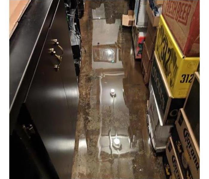 A business with water flooding 